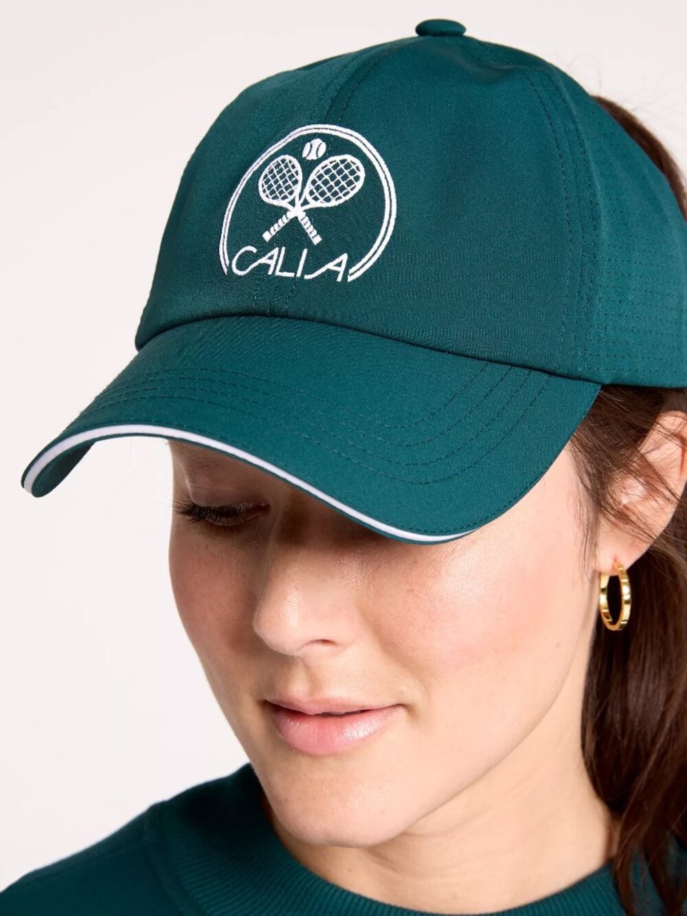 CALIA Women's Pickleball, Tennis Ponytail Cap - Color: Sea Green/White - Picture 4 of 9